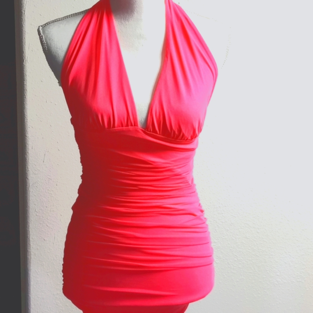Guess Hot Pink Halter mini dress